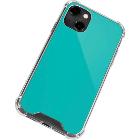 Aqua Blue Blue Solid iPhone 14 Clear Case